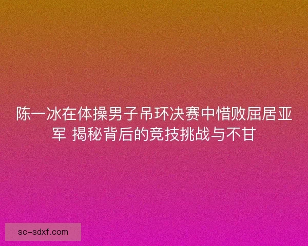 陈一冰在体操男子吊环决赛中惜败屈居亚军 揭秘背后的竞技挑战与不甘