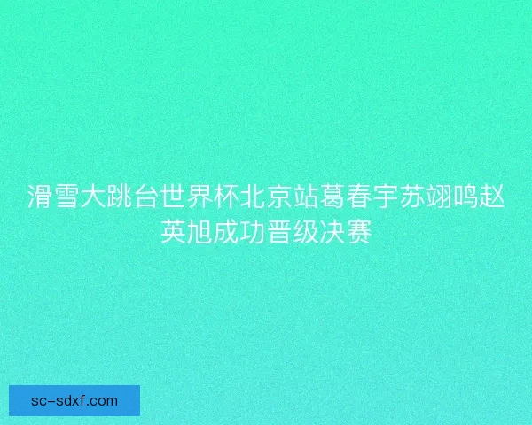滑雪大跳台世界杯北京站葛春宇苏翊鸣赵英旭成功晋级决赛