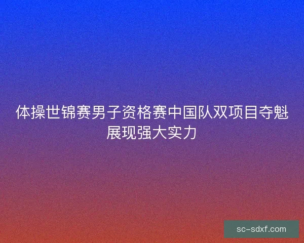 体操世锦赛男子资格赛中国队双项目夺魁展现强大实力