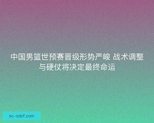 中国男篮世预赛晋级形势严峻 战术调整与硬仗将决定最终命运 中国男篮世预赛晋级形势严峻 战术调整与硬仗将决定最终命运