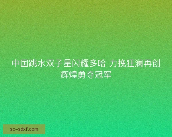 中国跳水双子星闪耀多哈 力挽狂澜再创辉煌勇夺冠军